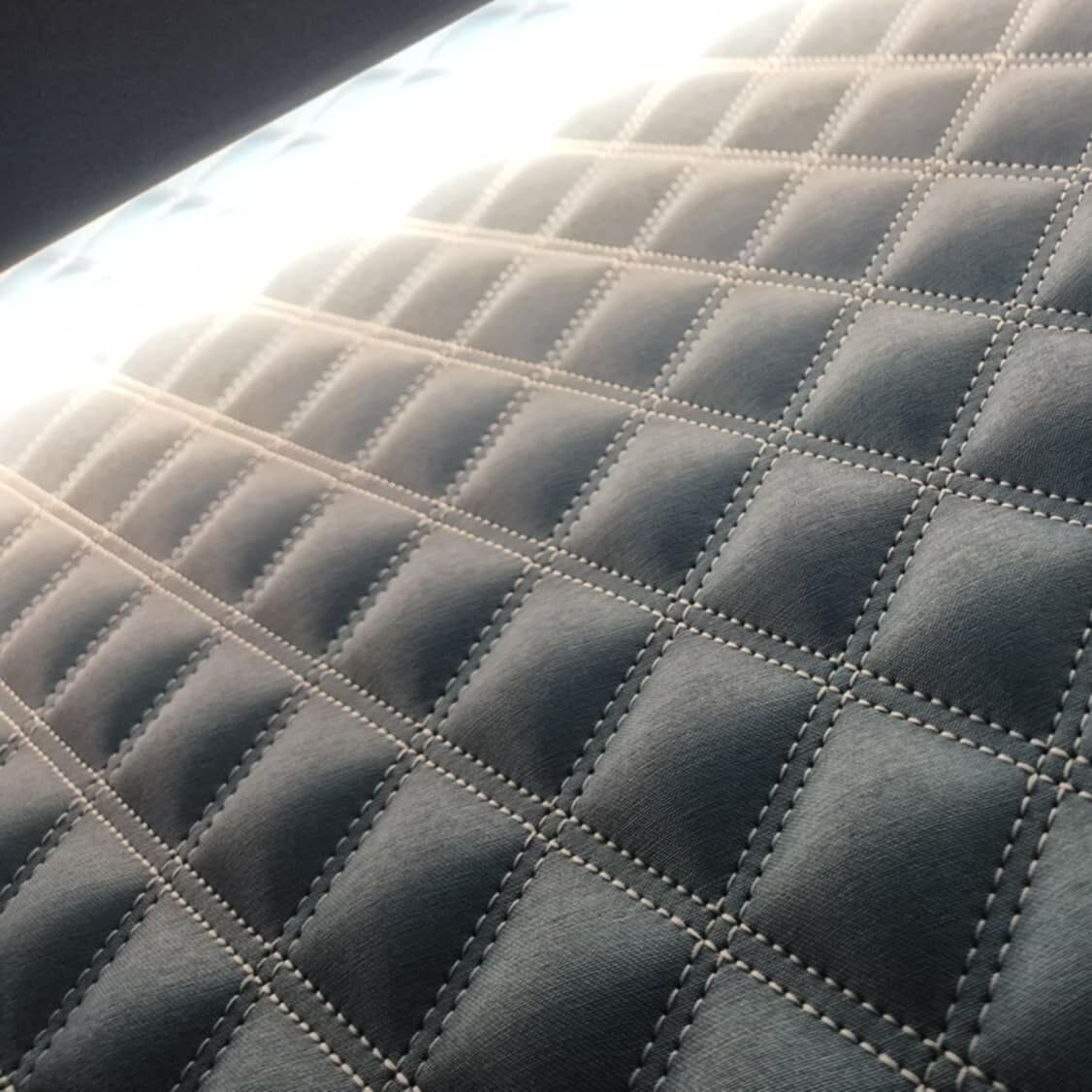 Outdoor textiel ruiten stikwerk